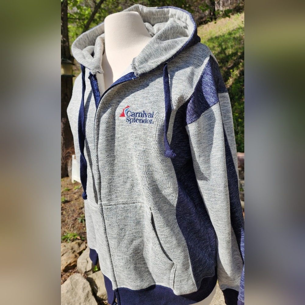 Carnival Splendor Gray and Navy Hoodie